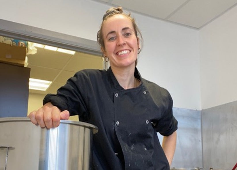 Tara Mullan, Chief Potion Maker of Refuge Chocolate, in her new kitchen