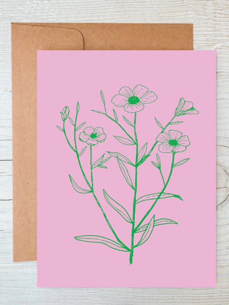 Hand-drawn meadow flowers greetings card - Different Kind